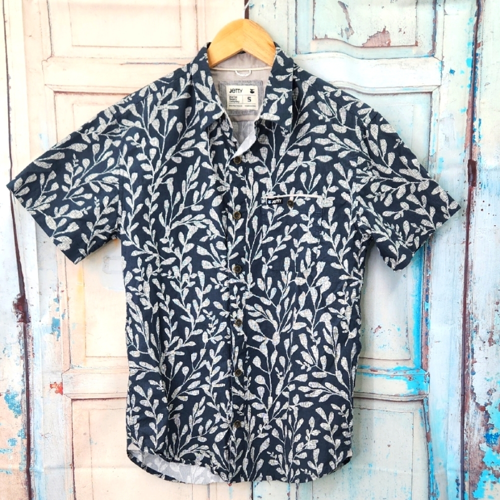 Jetty Marine Supply Company  Blue‎ and White Casual Button Down Shirt
